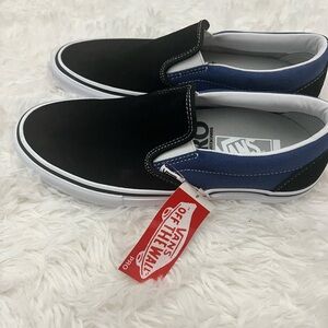 Vans Men's Black and Blue Slip-On Sneakers Anti Hero Collab Chris Pfanner. Rare